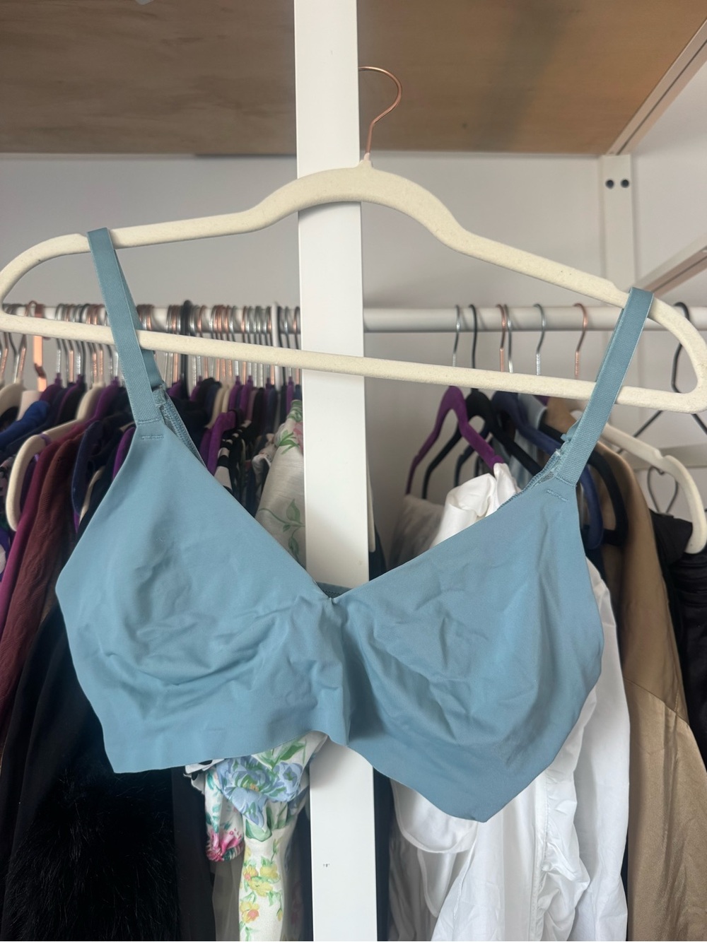 True & Co. Dusty Blue Wireless Bralette Large